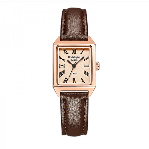 Christophe Arden CA 1004 Rosegold Full Brown Leather Roman LHLRGPN2 Christophe Arden CA 1004 Rosegold Full Brown Leather Roman LHLRGPN2